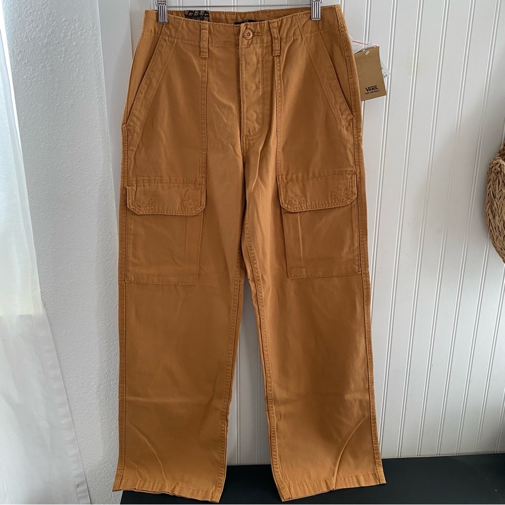 VANS Women’s Arroyo Wide Leg Brown Tan Cargo Pants Size 26  NWT $65